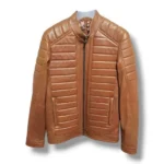 Shop Luxurious Warmth: Brown Leather Bomber Jackets